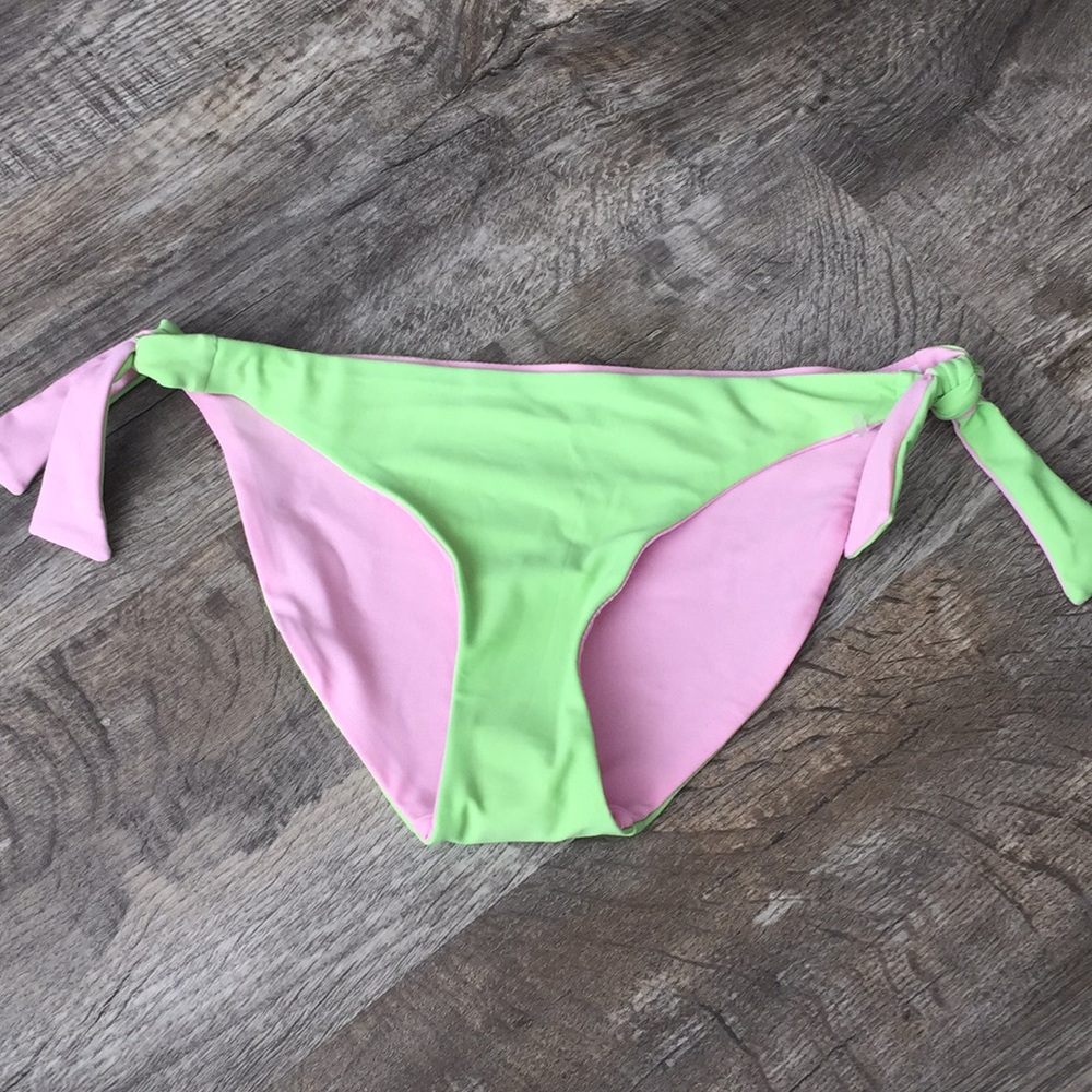 Aerie swim bottoms pink lime new reversible